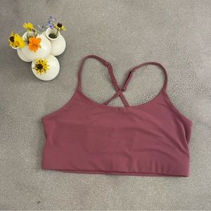 Girlfriend Collective Float Juliet Bra in Fig XL EUC Pink Mauve Yoga Soft 💗